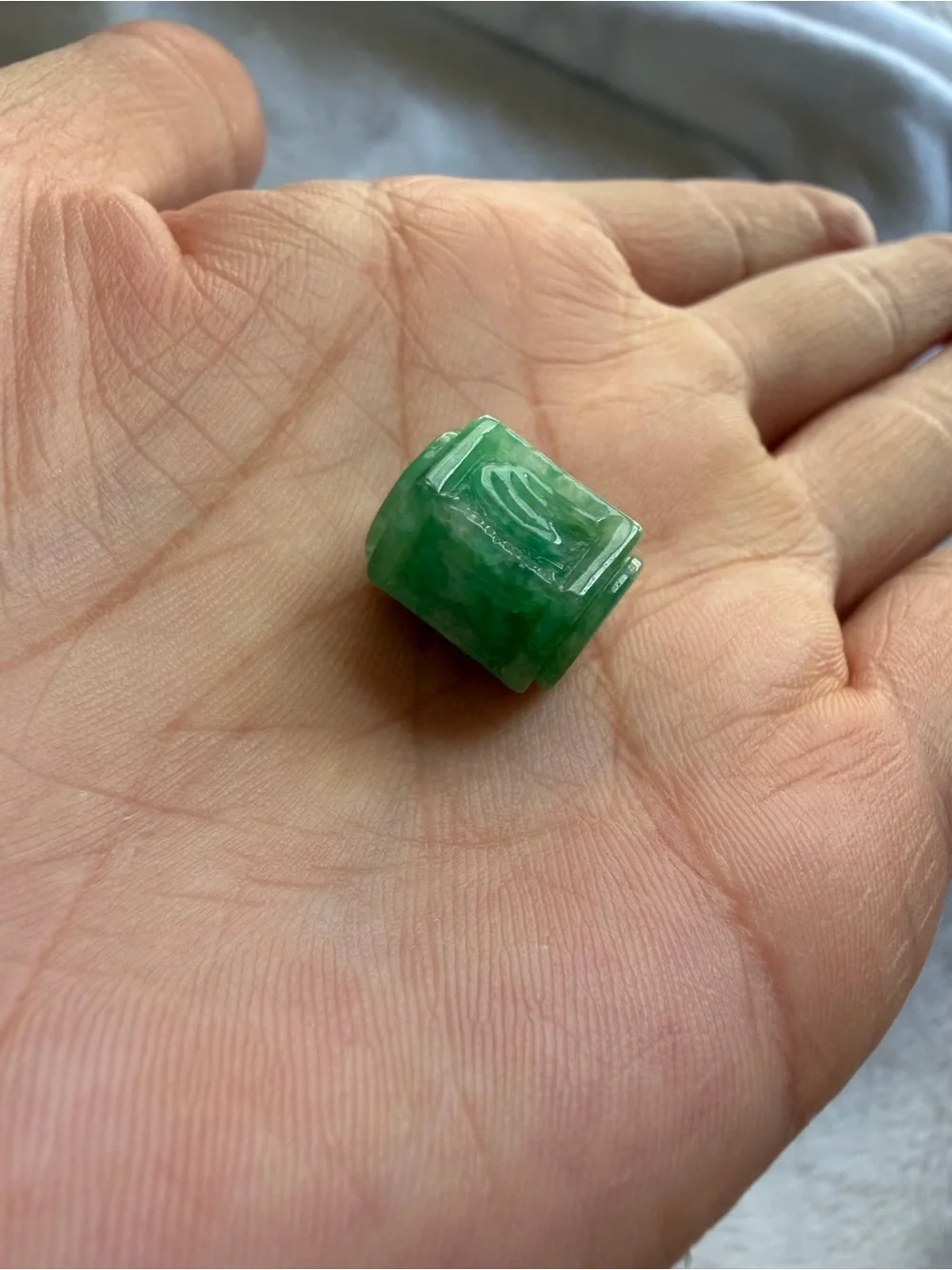 Jade Green Carved Bead Pendant by Jade
